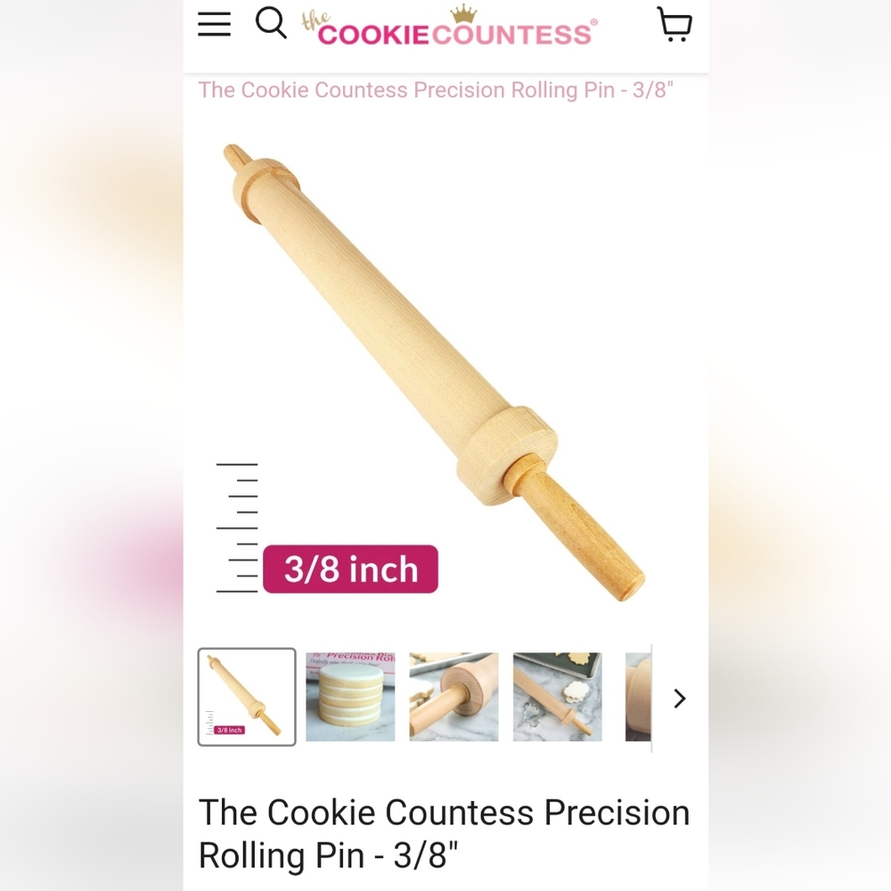 The Cookie Countess Precision Rolling Pin 3/8"  New in Box